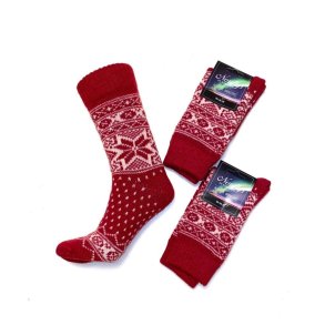 Nordlys Mnstret ullsokker  Rd