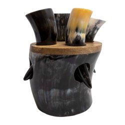 Snapsglass,4 horn med holder