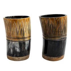 snapssglass av horn med gravering