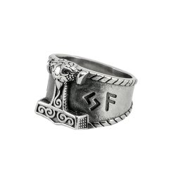 Vikingring med Thors hammer