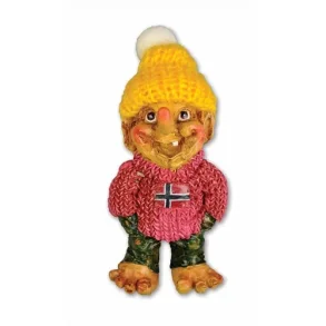 Genser Geir med lue. rosa