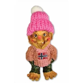 Genser Geir med lue. lys rosa