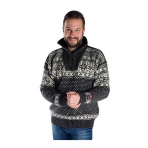 Nordlys  Mnstret ullgenser med zip