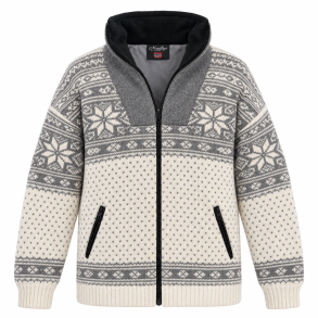 Nordlys � �M�nstret� ulljakke med Windbreaker