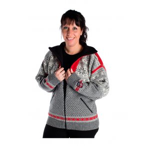 Nordlys  Mnstret ulljakke med Windbreaker