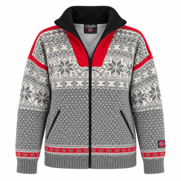 Nordlys � �M�nstret� ulljakke med Windbreaker
