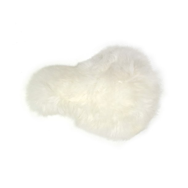 Sykkelsetetrekk - saueskinn. HVIT