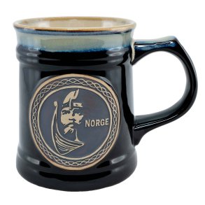 Keramikkrus med viking, sort