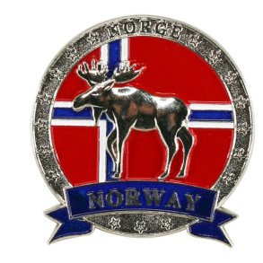 Magnet i metall med slvelg Norway
