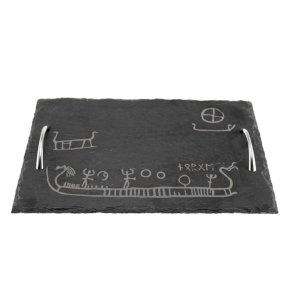 Skifer lang fat med helleristninger