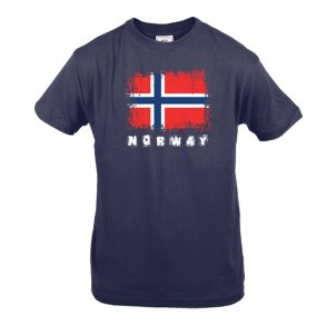 T-skjorte, Norway med flagg, bl 