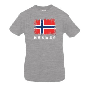 T-skjorte, Norway med flagg, melert 