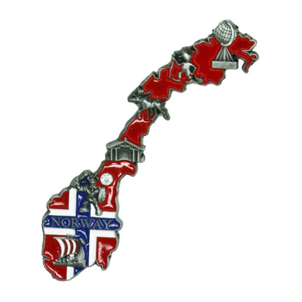 Magnet, norgeskart med Norway